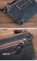 Denim Womens Small Shoulder Bags Keys Coin Wallet Messenger Bag Vintage Denim Wirstlet Purse