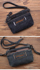 Blue Denim Womens Small Shoulder Bags Keys Coin Wallet Vintage Messenger Bag Denim Wirstlet Purse