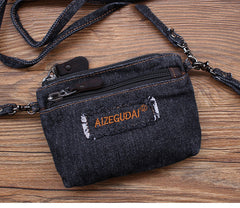 Denim Womens Small Shoulder Bags Keys Coin Wallet Messenger Bag Vintage Denim Wirstlet Purse