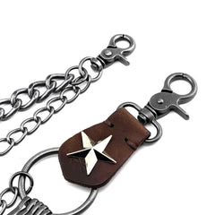 Badass Double Silver Wallet Chain Long Biker Wallet Chain Punk Pants Chain For Men - imessengerbags