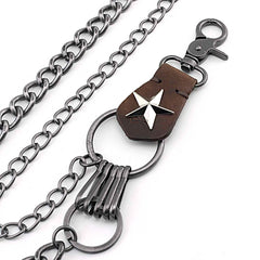 Badass Double Silver Wallet Chain Long Biker Wallet Chain Punk Pants Chain For Men - imessengerbags