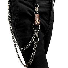 Badass Double Silver Wallet Chain Long Biker Wallet Chain Punk Pants Chain For Men - imessengerbags