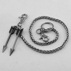 Silver Double Arrow Key Chain Pants Chain Long Wallet Chain Biker Wallet Chain For Men - imessengerbags