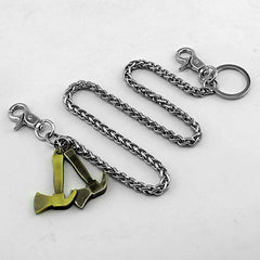 Cool Silver Axe Key Chain Long Wallet Chain BIker Wallet Chain Pants Chain For Men - imessengerbags
