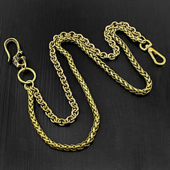 Badass Gold Double Long Skull Biker Wallet Chain Pants Chain wallet Chain For Men - imessengerbags