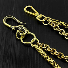 Badass Gold Double Long Skull Biker Wallet Chain Pants Chain wallet Chain For Men - imessengerbags