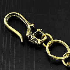 Badass Gold Double Long Skull Biker Wallet Chain Pants Chain wallet Chain For Men - imessengerbags