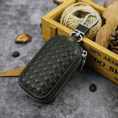 Embossed Brown Leather Men's Key Wallet Key Case Car Car Key Holder For Men - imessengerbags