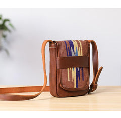 Embroidered Leather Mens Womens Mini Shoulder Bag Side Bag Messenger Bag for Men - imessengerbags