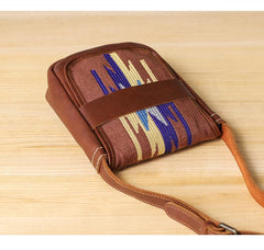 Embroidered Leather Mens Womens Mini Shoulder Bag Side Bag Messenger Bag for Men - imessengerbags