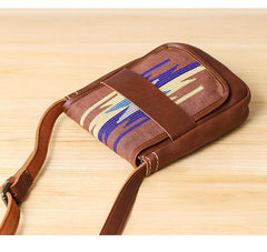 Embroidered Leather Mens Womens Mini Shoulder Bag Side Bag Messenger Bag for Men - imessengerbags