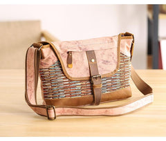 Country Style Canvas Leather Mens 14'' Womens Small Side Bag Courier Bag Messenger Bag for Men - imessengerbags