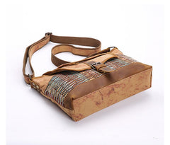 Country Style Canvas Leather Mens 14'' Womens Small Side Bag Courier Bag Messenger Bag for Men - imessengerbags
