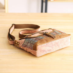 Country Style Canvas Leather Mens 14'' Womens Small Side Bag Courier Bag Messenger Bag for Men - imessengerbags