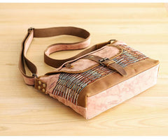 Country Style Canvas Leather Mens 14'' Womens Small Side Bag Courier Bag Messenger Bag for Men - imessengerbags