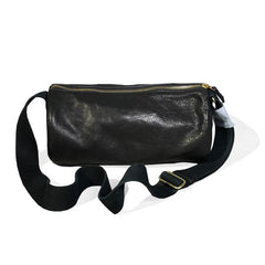 FASHION BROWN LEATHER MEN Small Side Bags Barrel MESSENGER BAG BLACK Bucket Bag Postman Bag FOR MEN - imessengerbags