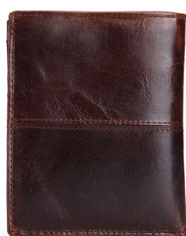 Vintage Mens Wallet billfold Slim Bifold Wallet Genuine Leather Card Wallet for Men - imessengerbags