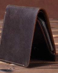 Cool Mens Leather billfold Wallet Leather Small Wallet Bifold Slim Wallets For Men - imessengerbags