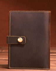 Handmade Mens Leather Small Slim Passport Wallet Vintage Bifold Long Wallet For Men - imessengerbags