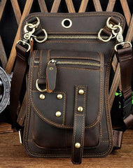 LEATHER MEN FANNY PACK SMALL WAIST BAG HIP PACK BELT BAG BUMBAG FOR MEN