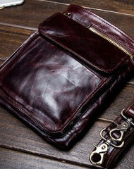 Mens Leather Belt Pouch Shoulder Bag Waist Bag BELT BAG Cell Phone Holster For Men