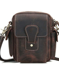 Cool Leather Mens Camera Bag Small Shoulder Bag Crossbody Bag For Men