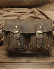 Vintage Mens Leather Camera Bag Small Messenger Bag Cross Body Bag For Men - imessengerbags