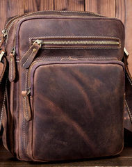 Men Leather Small Messenger Bag Cool Vintage Shoulder Bag for men