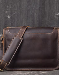 Cool Leather Men Vintage Coffee Messenger Bag Shoulder Bags for Men - imessengerbags