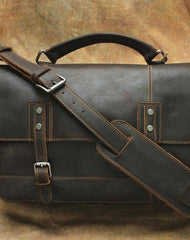 Black Cool Leather Messenger Bag Handbag Shoulder Bag For Men - imessengerbags