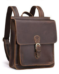 Cool Leather Mens Backpack Vintage Travel Backpack School Backpack for Men