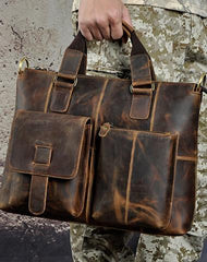 Cool Mens Leather Briefcase Cool Business Briefcases Vintage Shoulder Bag For Men - imessengerbags