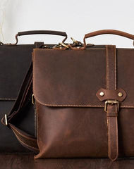 Vintage Mens Leather Briefcase Business Handbag Shoulder Bags For Men - imessengerbags
