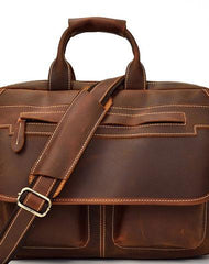 Vintage Cool Leather Briefcase Handbag Business Briefecases Shoulder Bag for men