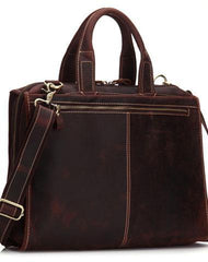 Vintage Leather Mens Briefcase Work Briefcase Business Briefcase Laptop Briefcase For Men - imessengerbags