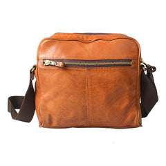 Fashion Black Leather Men Small Vertical Messenger Bag Side Bag Brown Courier Bag For Men