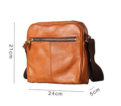 Fashion Black Leather Men Small Vertical Messenger Bag Side Bag Brown Courier Bag For Men