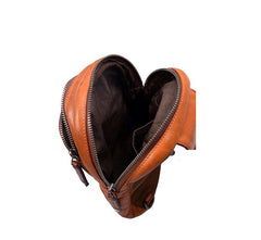 Fashion Brown Leather Men Sling Pack Chest Bag Sling Bag Cool Coffee Leather One Shoulder Backpack For Men - imessengerbags
