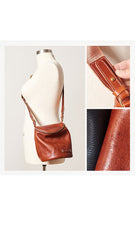 Fashion Brown Leather Mens Womens Bucket Side Bag Black Bucket Messenger Bag For Men and Women - imessengerbags