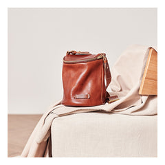 Fashion Brown Leather Mens Womens Bucket Side Bag Black Bucket Messenger Bag For Men and Women - imessengerbags