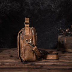 Brown Men's Small Professional Briefcase 10‘’ Laptop Handbag Business Shoulder Bag For Men - imessengerbags