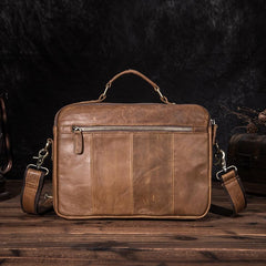 Brown Men's Small Professional Briefcase 10‘’ Laptop Handbag Business Shoulder Bag For Men - imessengerbags