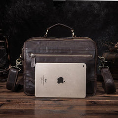 Brown Men's Small Professional Briefcase 10‘’ Laptop Handbag Business Shoulder Bag For Men - imessengerbags