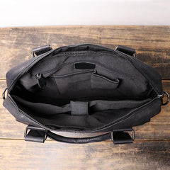 Fashion Leather Mens  Black Laptop Work Bag Handbag Black Briefcase Shoulder Bags Business Bags For Men - imessengerbags
