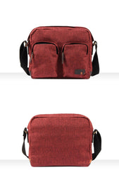 Fashion Oxford Cloth Leather Mens Ancient Red Side Bag Messenger Bags Ancient Gray Oxford Cloth Courier Bag for Men - imessengerbags