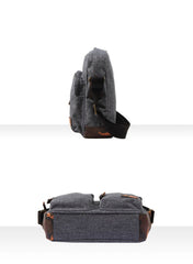 Fashion Oxford Cloth Leather Mens Ancient Red Side Bag Messenger Bags Ancient Gray Oxford Cloth Courier Bag for Men - imessengerbags