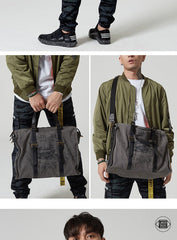 Fashion Canvas Leather Mens Weekender Bags Travel Bag Canvas Duffle Bag For Men - imessengerbags