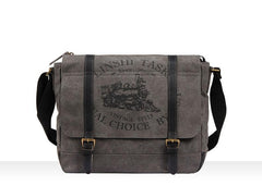 Fashion Canvas Leather Mens Side Bags Messenger Bags Khaki Canvas Courier Bag for Men