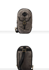 Fashion Waxed Canvas Mens Sling Bag Canvas Sling Pack Blue Canvas Sling Backpack for Men - imessengerbags