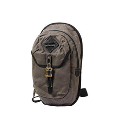 Fashion Waxed Canvas Mens Sling Bag Canvas Sling Pack Blue Canvas Sling Backpack for Men - imessengerbags